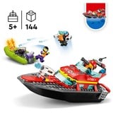 LEGO City Fire 60373 Barca di Soccorso Antincendio dei Vigili del Fuoco, Nave Giocattolo, Gommone e Minifigure, Idee Regalo, Giochi di costruzione Nave Giocattolo, Gommone e Minifigure, Idee Regalo, Set da costruzione, 5 anno/i, Plastica, 144 pz, 350 g