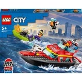 LEGO City Fire 60373 Barca di Soccorso Antincendio dei Vigili del Fuoco, Nave Giocattolo, Gommone e Minifigure, Idee Regalo, Giochi di costruzione Nave Giocattolo, Gommone e Minifigure, Idee Regalo, Set da costruzione, 5 anno/i, Plastica, 144 pz, 350 g
