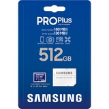 SAMSUNG PRO Plus microSD Memory Card 512GB (2023), Scheda di memoria blu, 512 GB, MicroSDXC, Classe 10, UHS-I, 180 MB/s, 130 MB/s