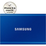 SAMSUNG Portable SSD T7 2000 GB Blu blu, 2000 GB, USB tipo-C, 3.2 Gen 2 (3.1 Gen 2), 1050 MB/s, Protezione della password, Blu