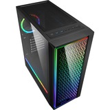 Sharkoon RGB LIT 200 Midi Tower Nero Nero, Midi Tower, PC, Nero, ATX, micro ATX, Mini-ITX, Blu, Verde, Rosso, Ventole, Frontale