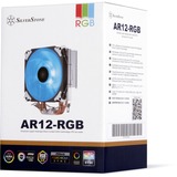 SilverStone AR12 RGB Processore Refrigeratore 12 cm Nero, Acciaio inossidabile, Bianco Refrigeratore, 12 cm, 700 Giri/min, 2200 Giri/min, 29 dB, 68,9 pdc/min