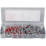 fischer Mini FixTainer DuoLine, Tassello grigio chiaro/Rosso