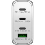 goobay Caricatore rapido USB-C PD multiporta 100 watt, Caricabatterie bianco