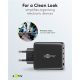 goobay Caricatore rapido USB-C multiporta, PD, GaN, 68 watt, Caricabatterie Nero