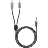 goobay Cavo adattatore audio Plus AUX 3,5mm jack > spina stereo Cinch Nero/Argento