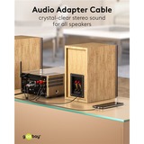 goobay Cavo adattatore audio Plus AUX 3,5mm jack > spina stereo Cinch Nero/Argento