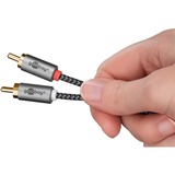 goobay Cavo adattatore audio Plus AUX 3,5mm jack > spina stereo Cinch Nero/Argento