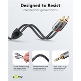 goobay Cavo adattatore audio Plus AUX 3,5mm jack > spina stereo Cinch Nero/Argento