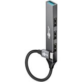 goobay Slim 4-Port USB-Hub, USB-C a USB-A, USB 3.2 Gen1, Hub USB grigio
