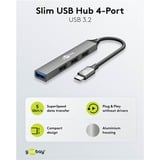 goobay Slim 4-Port USB-Hub, USB-C a USB-A, USB 3.2 Gen1, Hub USB grigio