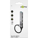 goobay Slim 4-Port USB-Hub, USB-C a USB-A, USB 3.2 Gen1, Hub USB grigio