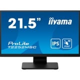 iiyama ProLite T2252MSC-B2 Monitor PC 54,6 cm (21.5") 1920 x 1080 Pixel Full HD LCD Touch screen Nero, Monitor LED Nero (opaco), 54,6 cm (21.5"), 1920 x 1080 Pixel, Full HD, LCD, 5 ms, Nero