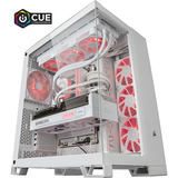 ALTERNATE Custom PC Series • iCUE Red Ice Madness Gaming-PC, PC Gaming bianco/trasparente
