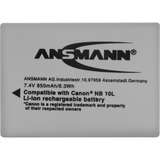 Ansmann A-CAN NB 10L Ioni di Litio 850 mAh, Batteria fotocamera 850 mAh, 7,4 V, Ioni di Litio, 1 pezzo(i), Vendita al dettaglio