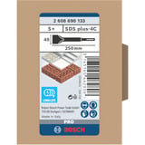 Bosch 2 608 690 133 Rotary hammer chisel attachment accessorio per martello perforatore, Scalpello Rotary hammer chisel attachment, Bosch, Acciaio inossidabile, 25 cm, 5 pezzo(i)