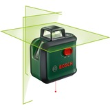 Bosch Advanced Level 360 Set Livella lineare 24 m 500-540 nm (< 10mW), Attraversare la linea laser verde/Nero, 24 m, 0,4 mm/m, 4°, 4 s, Orizzontale/Verticale, Rosso