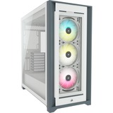 Corsair iCUE 5000X RGB Midi Tower Bianco bianco, Midi Tower, PC, Bianco, ATX, EATX, ITX, Plastica, Acciaio, Vetro temperato, Giocare