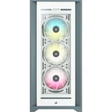 Corsair iCUE 5000X RGB Midi Tower Bianco, Chassis Tower bianco, Midi Tower, PC, Bianco, ATX, EATX, ITX, Plastica, Acciaio, Vetro temperato, Giocare