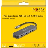 DeLOCK 64171 hub di interfaccia USB 3.2 Gen 1 (3.1 Gen 1) Type-C 5000 Mbit/s Grigio USB 3.2 Gen 1 (3.1 Gen 1) Type-C, HDMI, USB 3.2 Gen 1 (3.1 Gen 1) Type-A, USB 3.2 Gen 1 (3.1 Gen 1) Type-C, 5000 Mbit/s, 30 Hz, 3840 x 2160 Pixel, Grigio