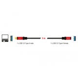 DeLOCK 82755, Cavo di prolunga Nero/Rosso