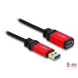 DeLOCK Cavo di prolunga USB 3.2 Gen 1, connettore USB-A > presa USB-A Nero/Rosso