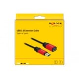 DeLOCK Cavo di prolunga USB 3.2 Gen 1, connettore USB-A > presa USB-A Nero/Rosso