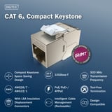 Digitus Modulo Keystone compatto CAT 6A schermato senza attrezzi, Modulo di Keystone 