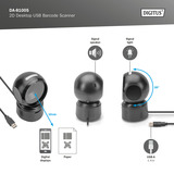 Digitus Scanner di codici a barre USB desktop 1D 2D Nero