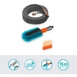 GARDENA Cleansystem set di lavaggio per biciclette, Spazzole di lavaggio grigio/Turchese