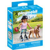 PLAYMOBIL My Life Inlinerin con Retriever, Giochi di costruzione 