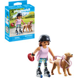 PLAYMOBIL My Life Inlinerin con Retriever, Giochi di costruzione 
