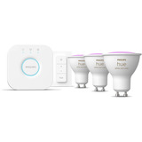 Philips Hue White & Color Ambiance Set di avvio: 3 faretti GU10 intelligenti + dimmer, Lampada a LED 