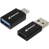 Sharkoon USB 3.2 Gen 1 Adapter OfficePal, USB-A > USB-C / USB-C > USB-A, Adattatore Nero