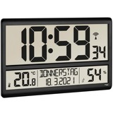 TFA Orologio radio XL digitale con clima ambiente, Sveglia Nero