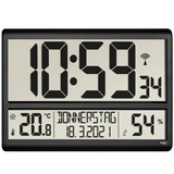 TFA Orologio radio XL digitale con clima ambiente, Sveglia Nero