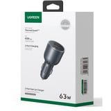 UGREEN 35023 Caricabatterie per dispositivi mobili Universale Nero Accendisigari Ricarica rapida Auto grigio, Auto, Accendisigari, Nero