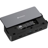 Verbatim CDS-15SSD Cablato USB 3.2 Gen 1 (3.1 Gen 1) Type-C Nero, Grigio, Docking station alluminio/Nero, Cablato, USB 3.2 Gen 1 (3.1 Gen 1) Type-C, 100 W, 3,5 mm, 1000 Mbit/s, Nero, Grigio