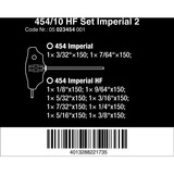 Wera Set 454/10 HF Imperial 2 cacciaviti a manico trasversale + supporto, 10 pezzi, Cacciavite Nero/Verde