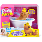 ZURU Pets Alive - Mommy Capybara and Baby Surprise, Gioco figura Pets Alive Mommy Cappy & Baby Surprise, Capibara giocattolo, 3 anno/i, Interattivo, Sonoro