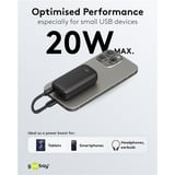 goobay Powerbank 5.000 mAh, cavo USB-C integrato 13 cm, 20 watt Nero