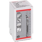 Bosch 2 608 637 880 lama per sega a gattuccio, sega a traforo e sega universale Lama per seghetto alternativo Acciaio al carbonio (HCS) 100 pz Lama per seghetto alternativo, Truciolare, Pannello in fibra, Legno dolce, Paniforte, Acciaio al carbonio (HCS), Grigio, 4 mm, 5,2 mm