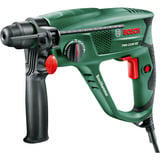 Bosch Martello perforatore PBH 2100 RE + set accessori 4 pezzi, Trapano a percussione verde/Nero