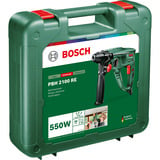 Bosch Martello perforatore PBH 2100 RE + set accessori 4 pezzi, Trapano a percussione verde/Nero