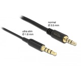 DeLOCK 66074 cavo audio 0,5 m 3.5mm Nero, Argento Nero, 3.5mm, Maschio, 3.5mm, Femmina, 0,5 m, Nero, Argento