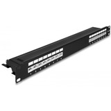 DeLOCK 66876 pezzo di pannello 1U, Patch Panel Nero, Cat6a, Nero, Metallo, 1U, 482,6 mm, 100 mm