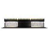 DeLOCK 66876 pezzo di pannello 1U, Patch Panel Nero, Cat6a, Nero, Metallo, 1U, 482,6 mm, 100 mm