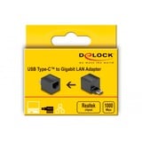 DeLOCK Adattatore mini USB 3.2 Gen 1, connettore USB-C > presa RJ-45 Nero