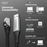 Digitus Cavo USB-A 3.2 Gen1 > Ethernet RJ-45, 1Gbit/s, Adattatore Nero