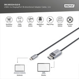 Digitus Cavo adattatore USB4 Gen 2x2 USB-C > DisplayPort Nero/grigio
